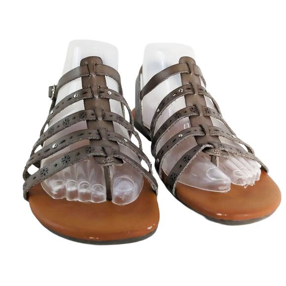 POP Ecstatic Women's 8 Taupe Faux Leather Slingback Strap Flat Sandals - Picture 10 of 10